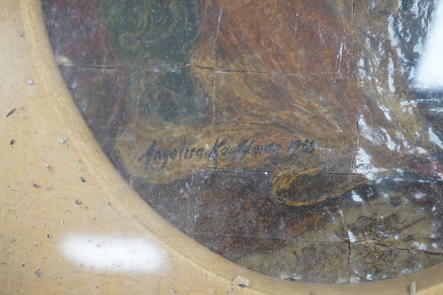 Manner of Angelica Kaufmann, ivory panel, Lady Hamilton, 26 x 20cm. Condition - poor, CITES Submission reference TSE46G4P